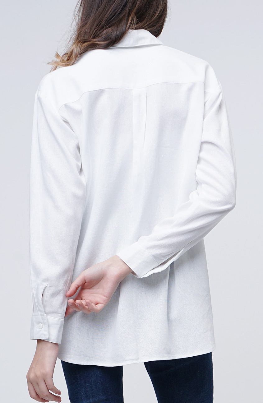 Kemeja Lengan Panjang Lindy Offwhite