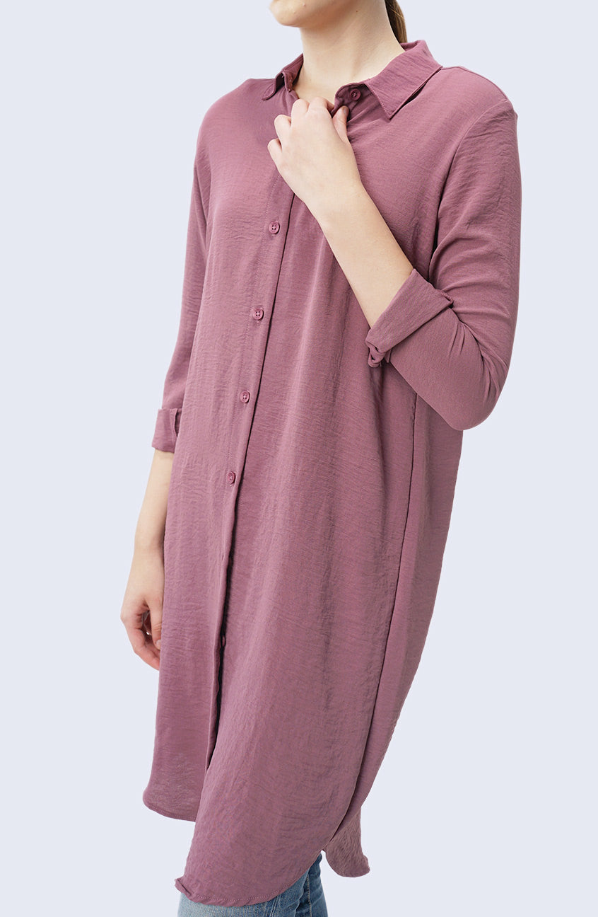 Dress Lengan Panjang Aisya Purple