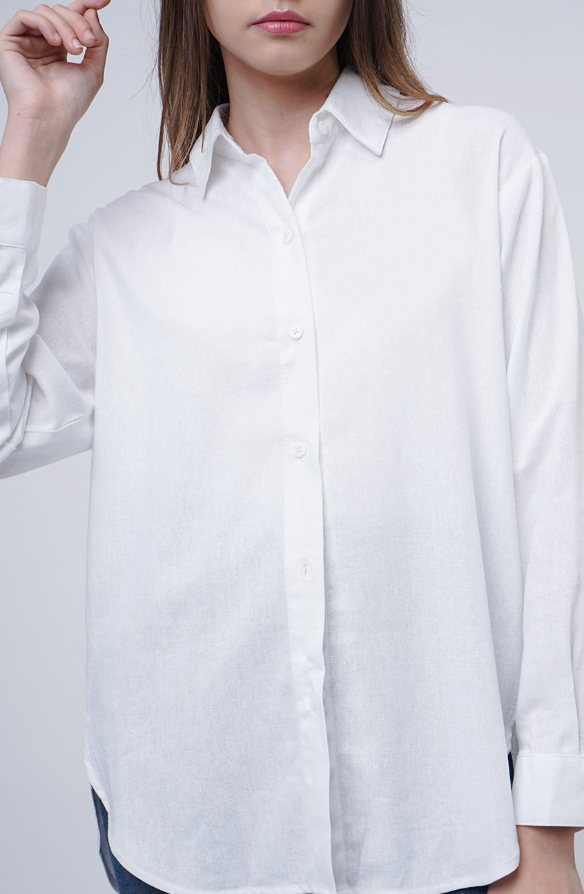 Kemeja Lengan Panjang Lindy Offwhite