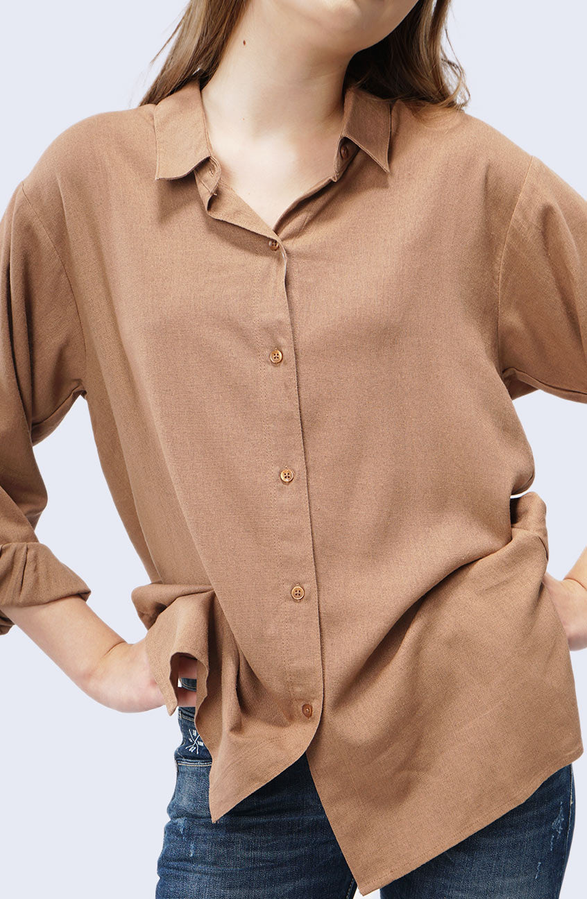 Kemeja Lengan Panjang Windy Brown