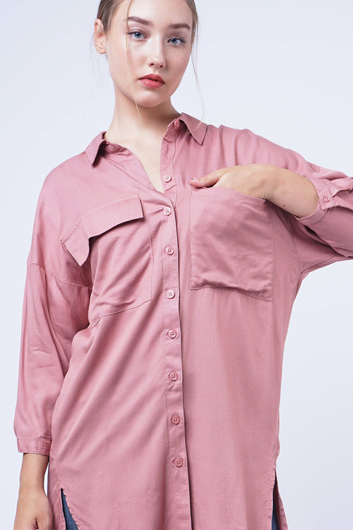 Dress Lengan Panjang Wienna Dusty Pink