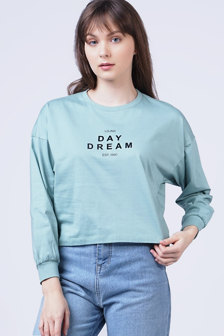 T-Shirt Lengan Panjang Airy Light Green