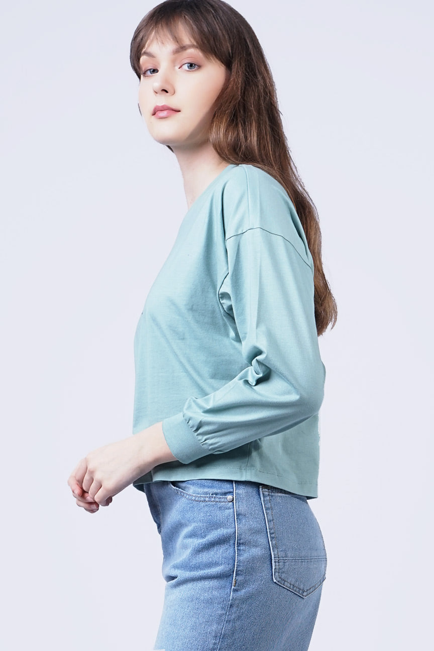 T-Shirt Lengan Panjang Airy Light Green