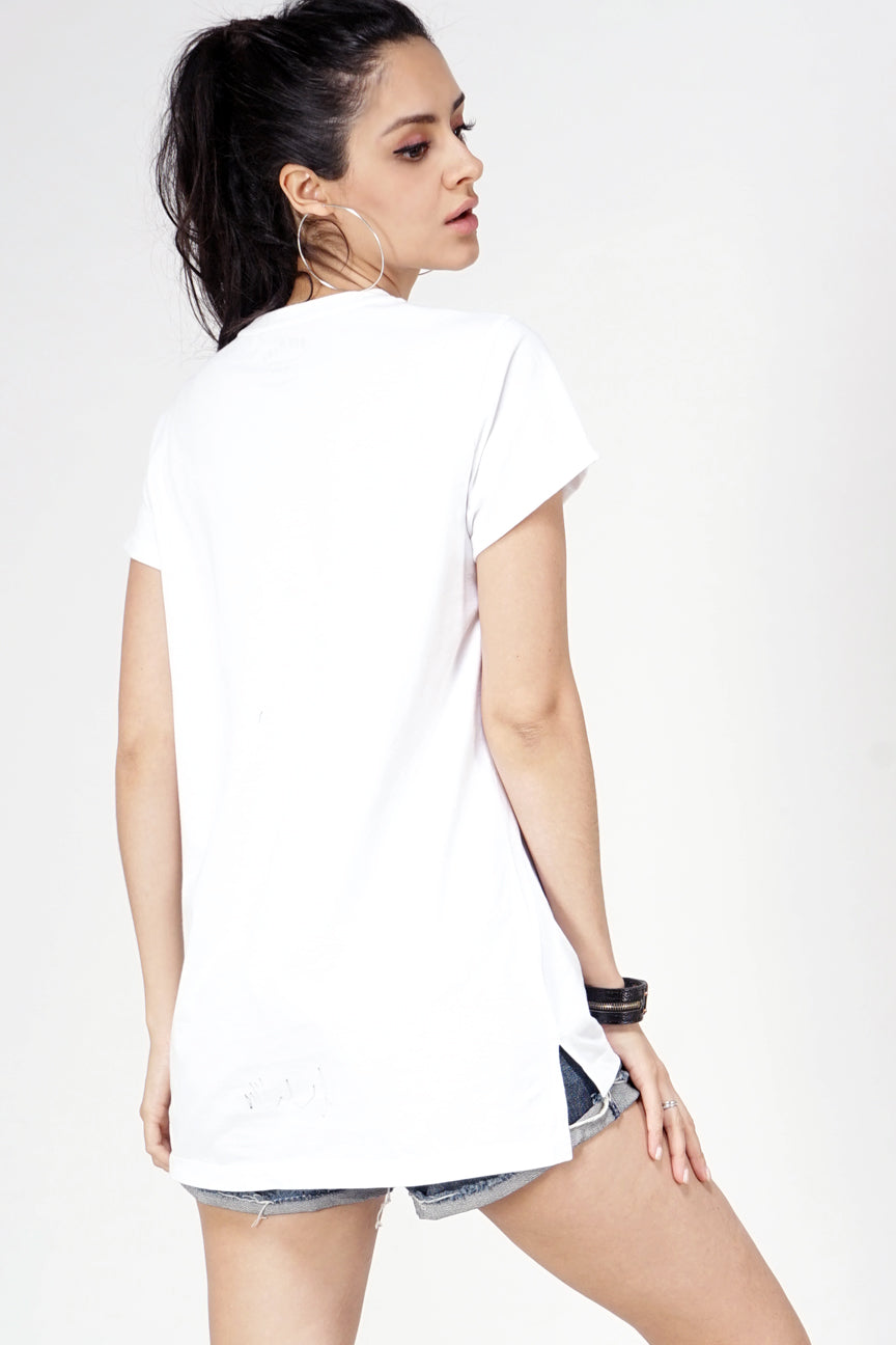 T-Shirt Lengan Pendek Helena Offwhite