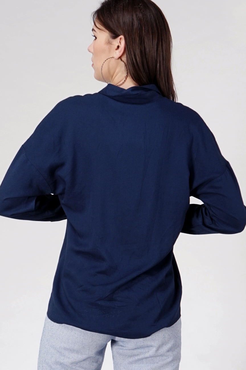 Kemeja Lengan Panjang Iggy Navy
