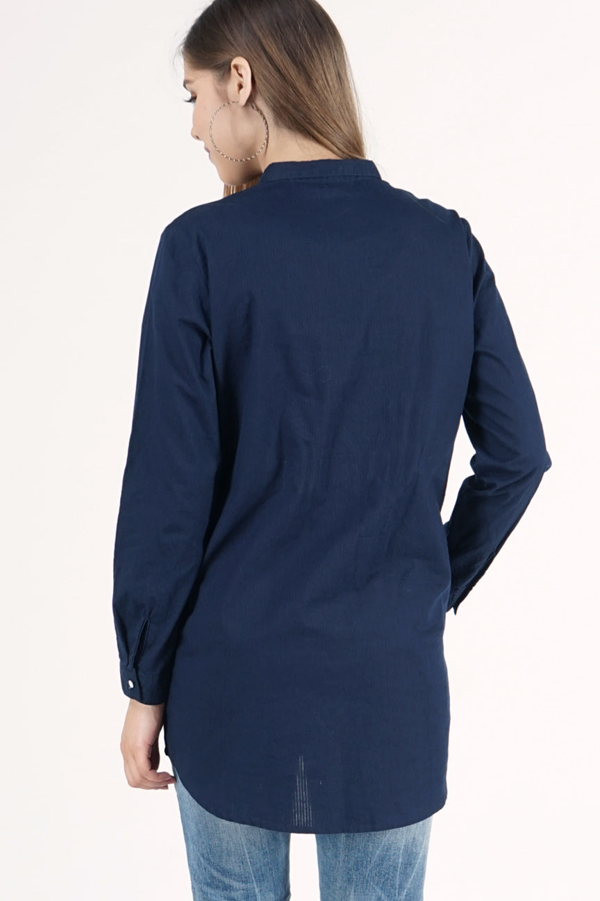 Kemeja Lengan Panjang Taddeo Dark Navy