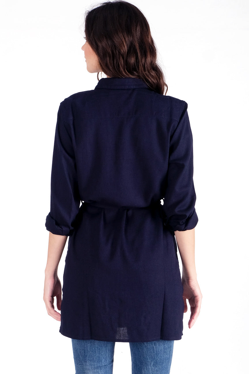Kemeja Lengan Panjang Axel Dark Navy