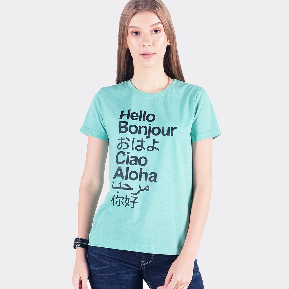T-Shirt Lengan Pendek Bonjour Green