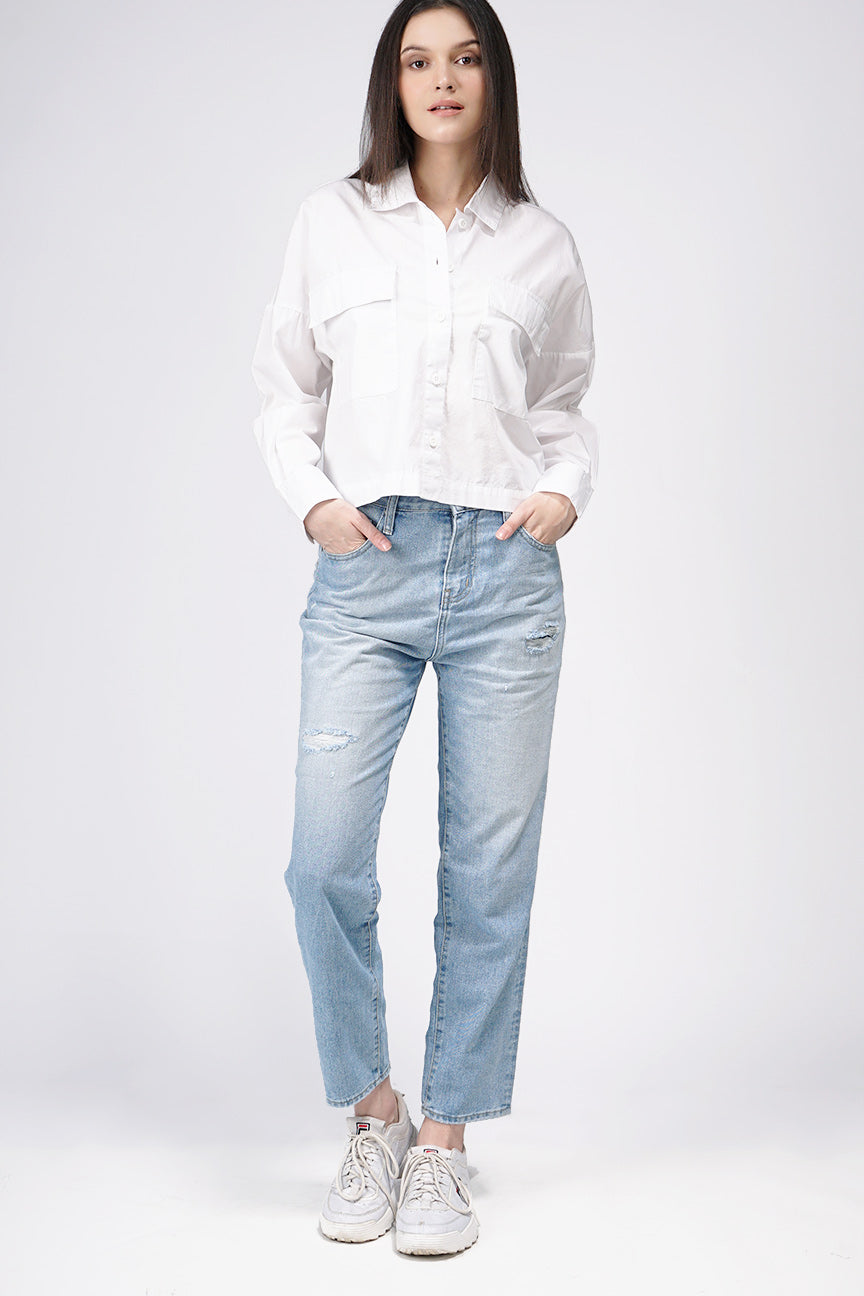 Kemeja Lengan Panjang Cheryl Offwhite