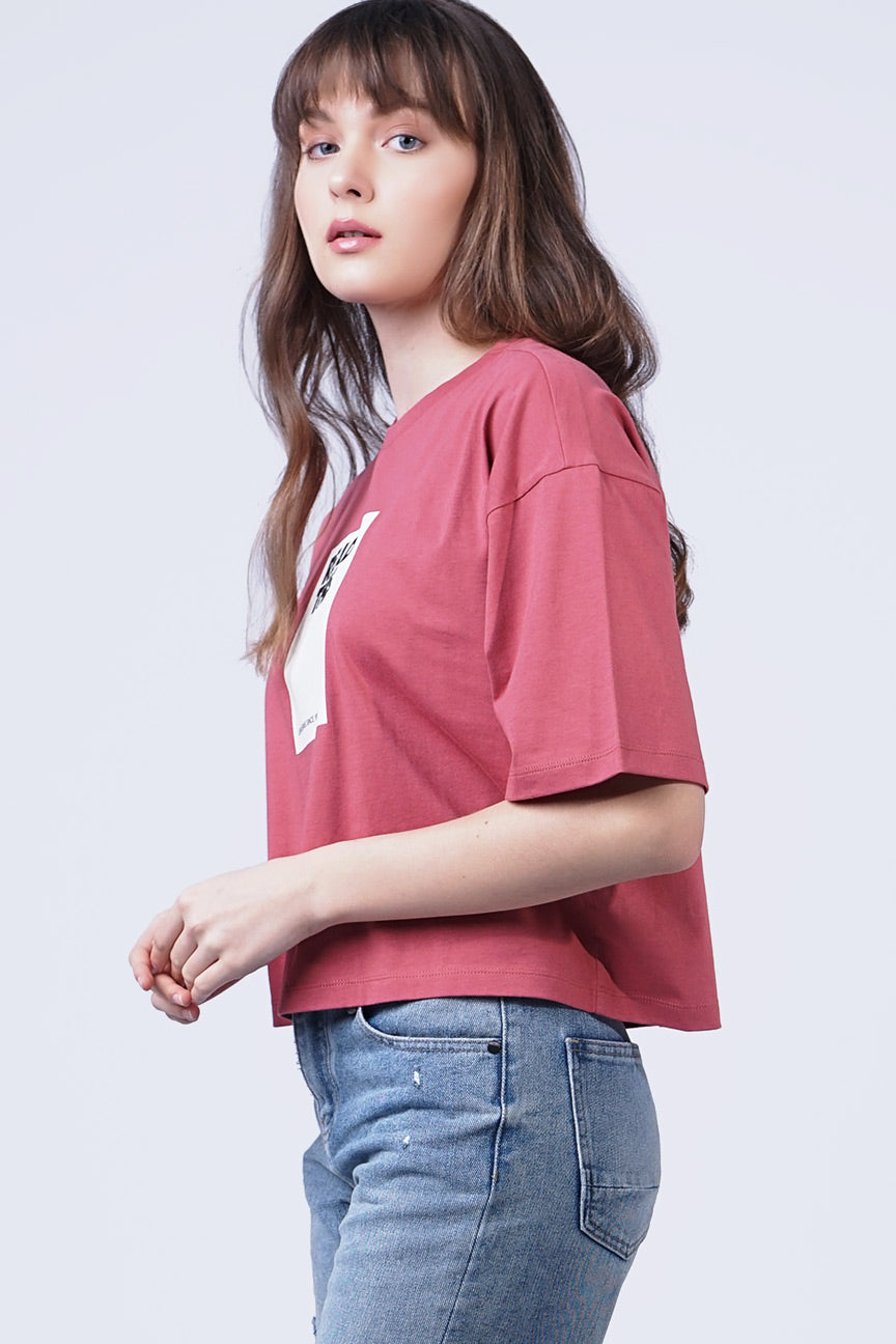 T-Shirt Lengan Pendek Claire Dark Pink