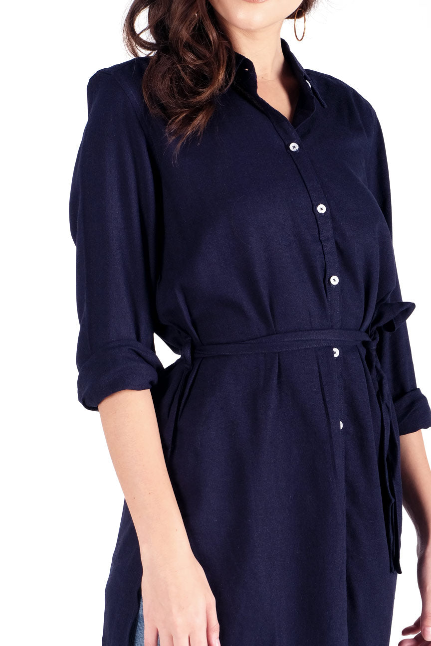 Kemeja Lengan Panjang Axel Dark Navy