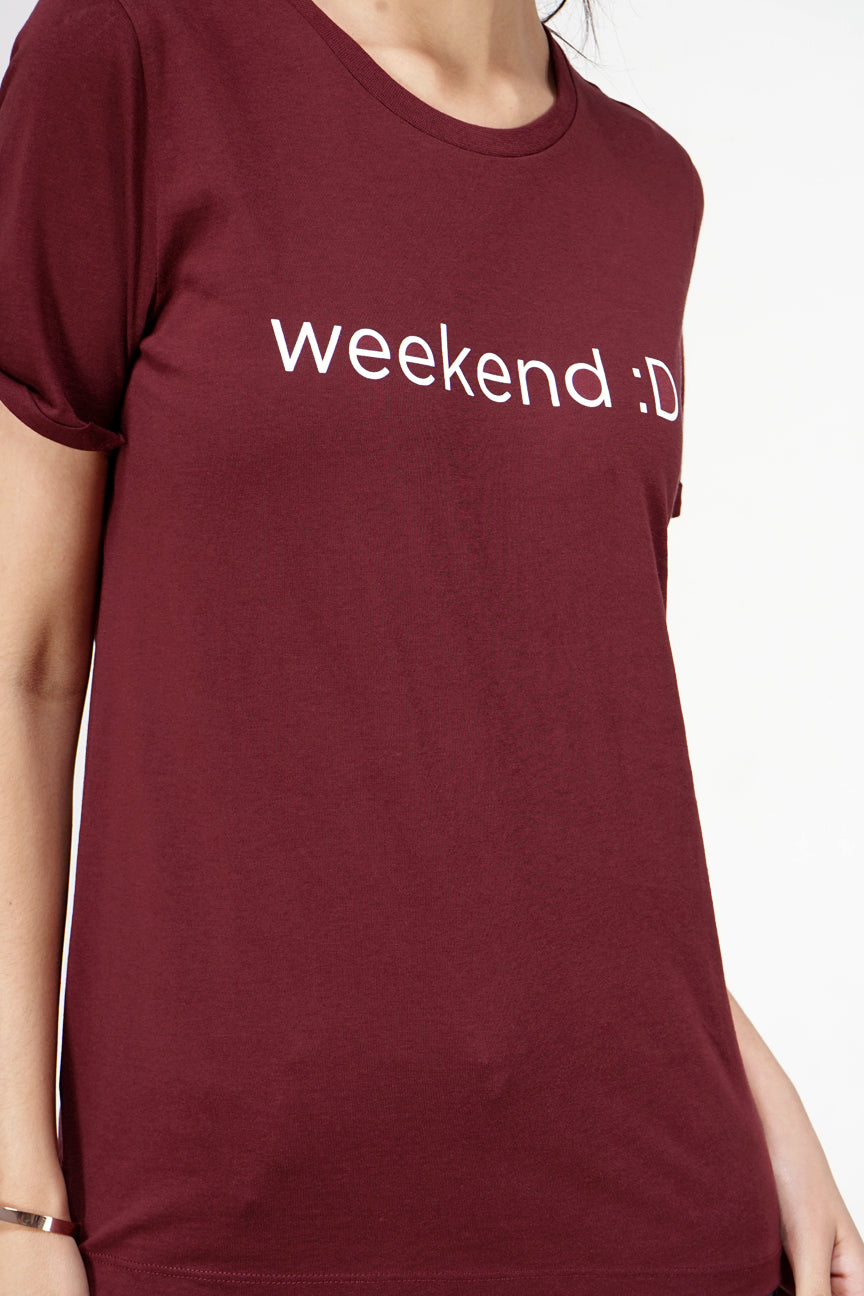 T-Shirt Lengan Pendek Nara Maroon