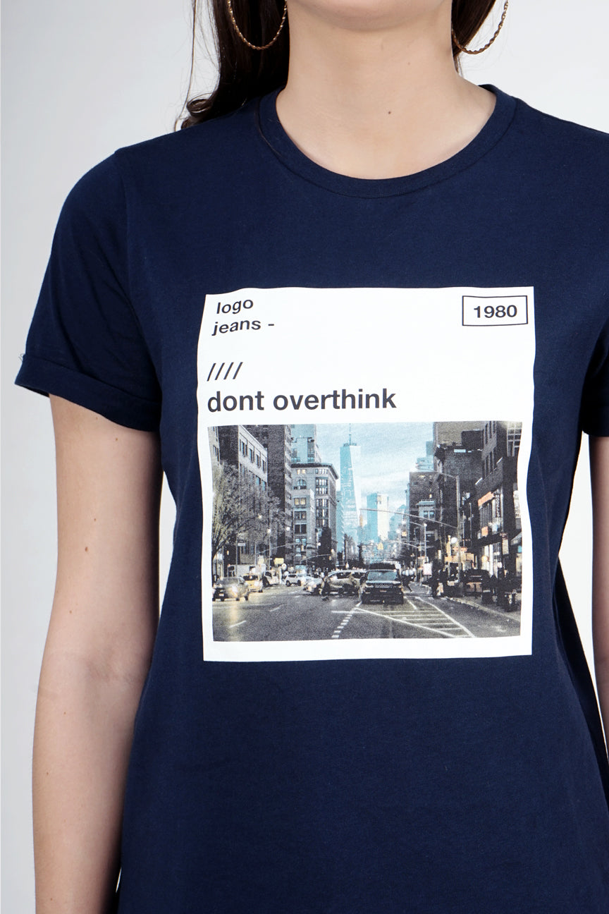 T-Shirt Lengan Pendek Overthink Navy