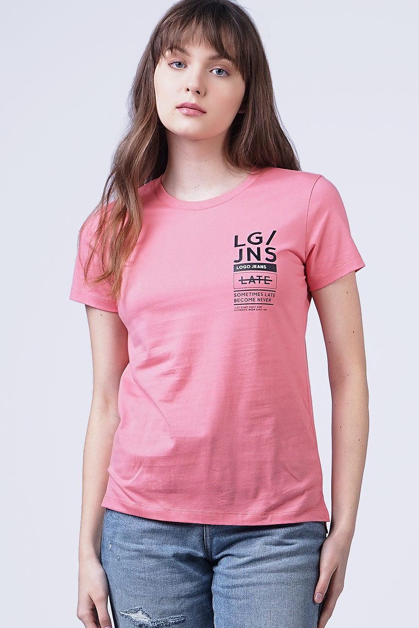 T-Shirt Lengan Pendek Edrea Pink