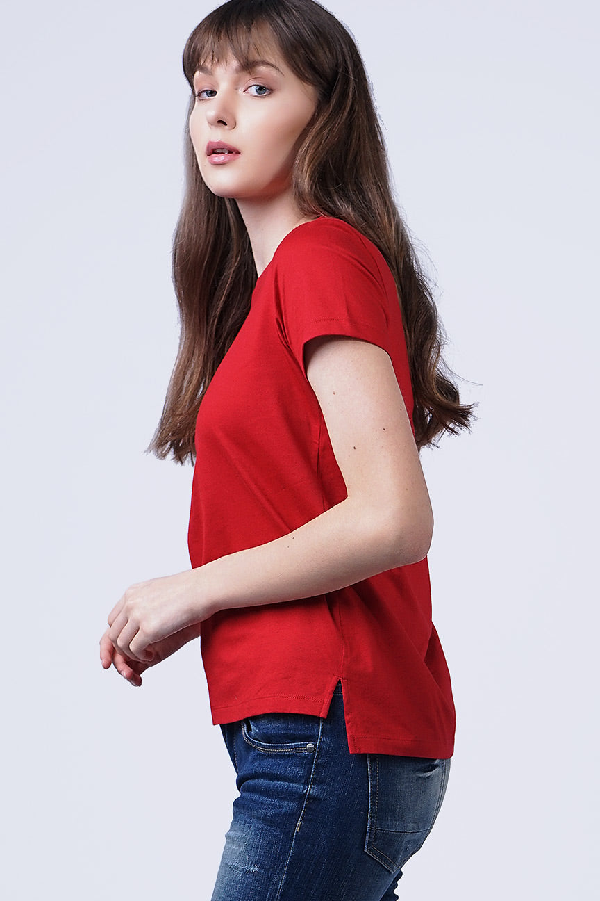 T-Shirt Lengan Pendek Ella Red