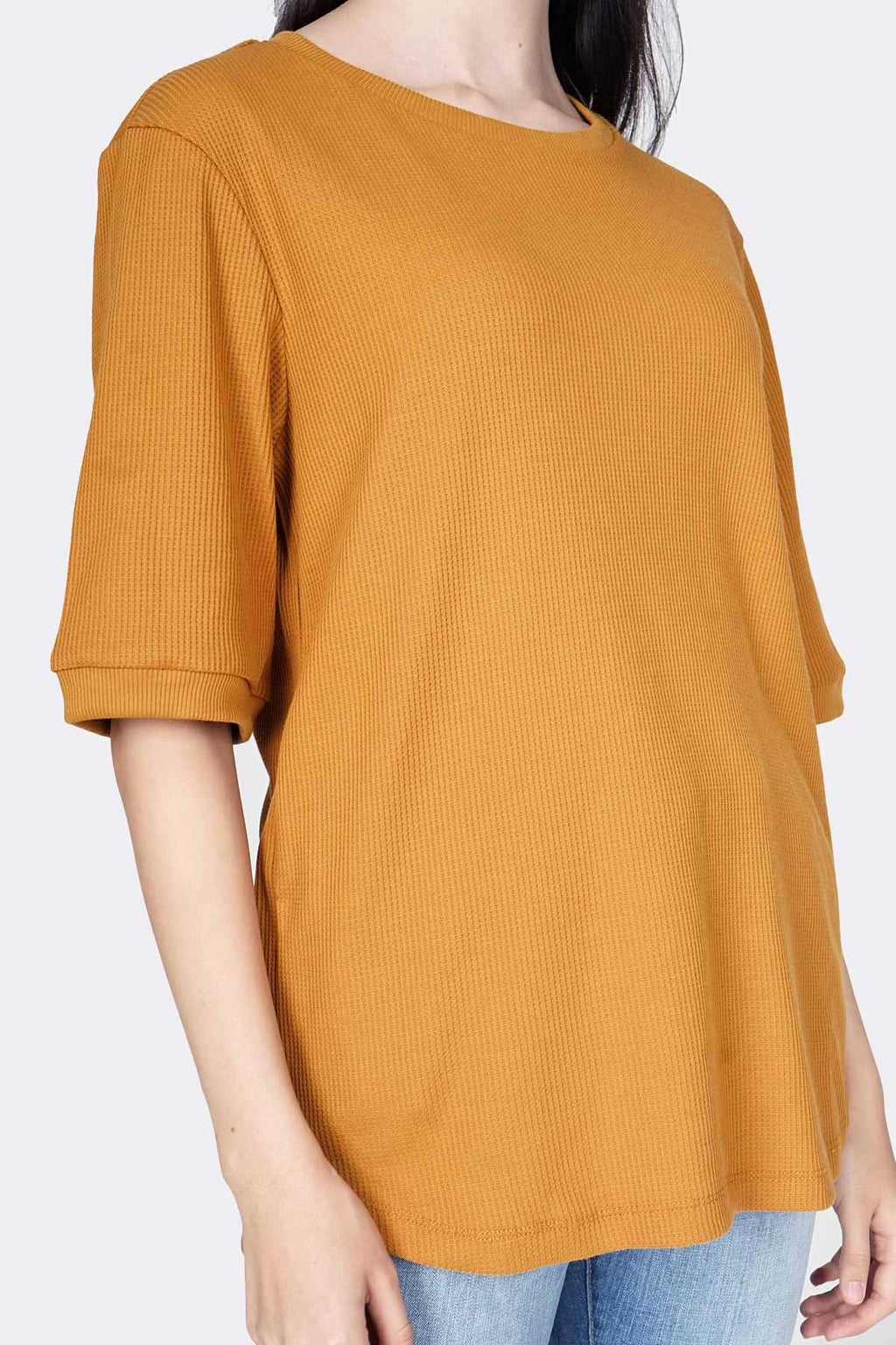 T-Shirt Lengan Pendek Elley Dark Mustard