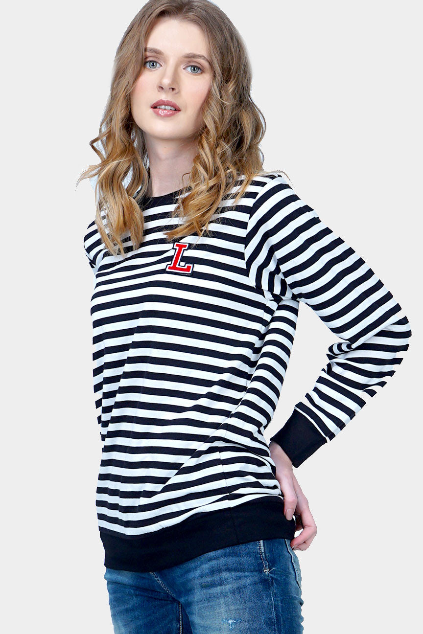 T-Shirt Lengan Panjang Elshee Black Offwhite