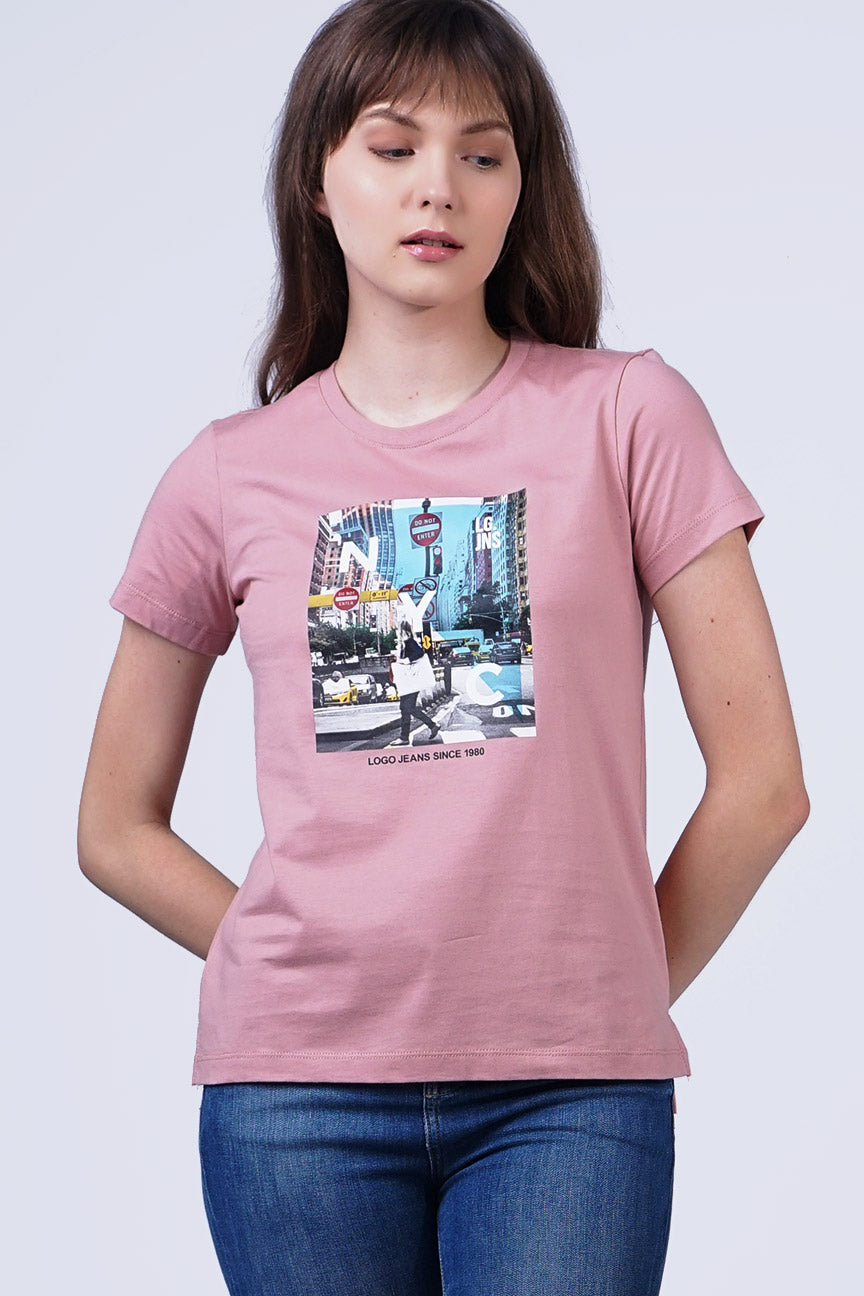 T-Shirt Lengan Pendek Fienna Pink