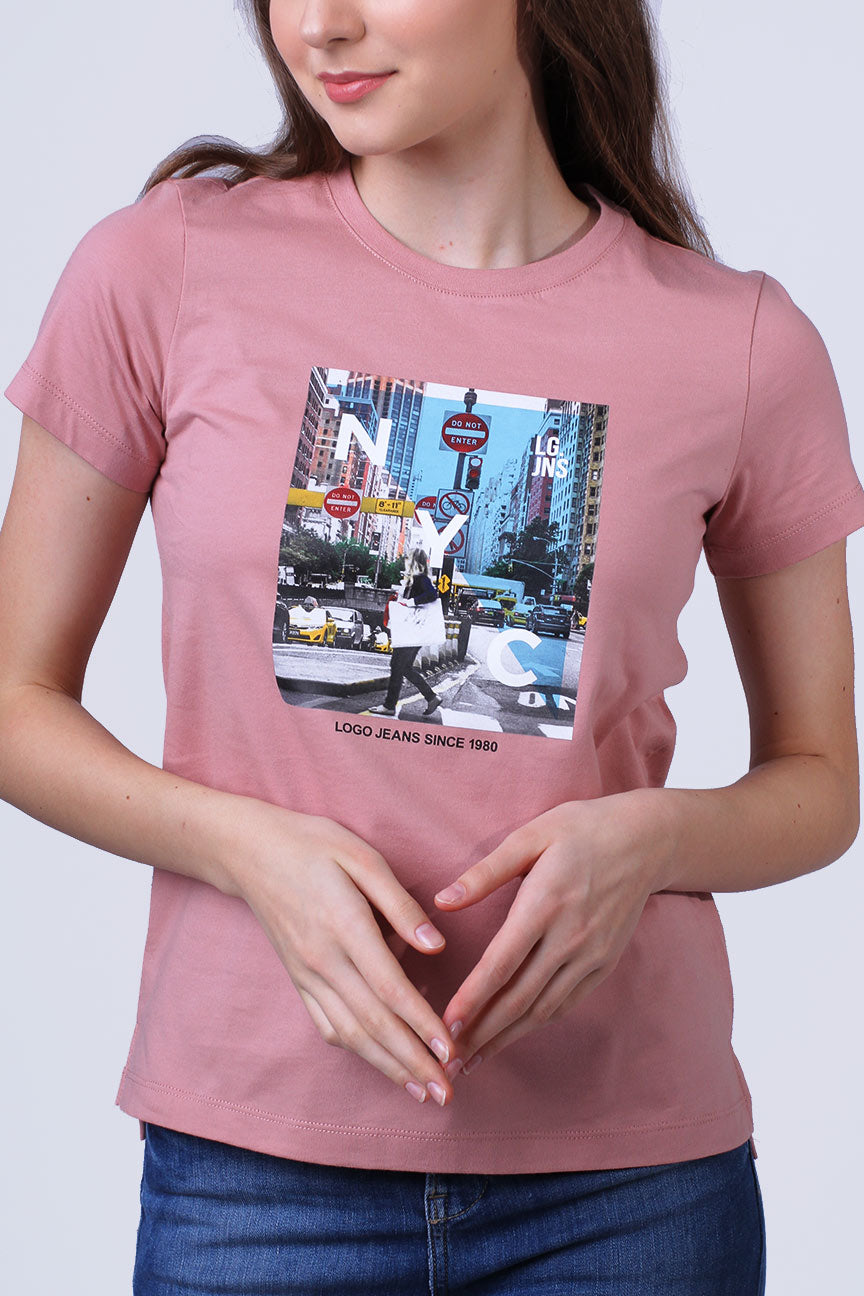 T-Shirt Lengan Pendek Fienna Pink