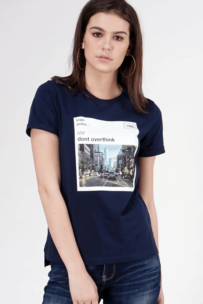 T-Shirt Lengan Pendek Overthink Navy