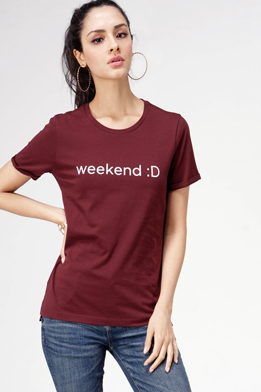 T-Shirt Lengan Pendek Nara Maroon