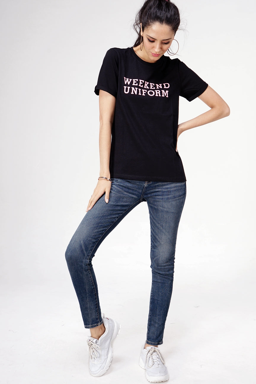 T-Shirt Lengan Pendek Lilla Black