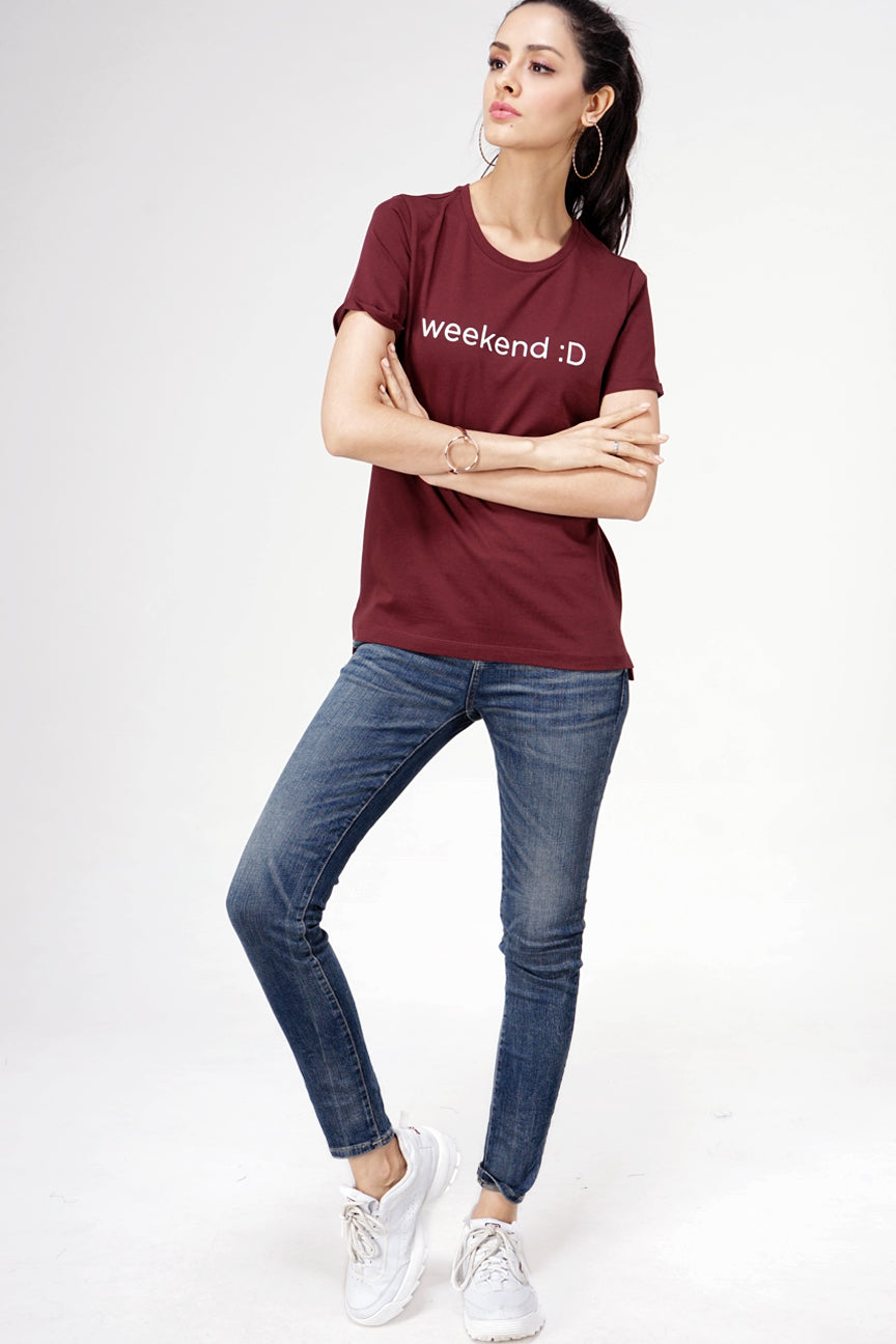 T-Shirt Lengan Pendek Nara Maroon