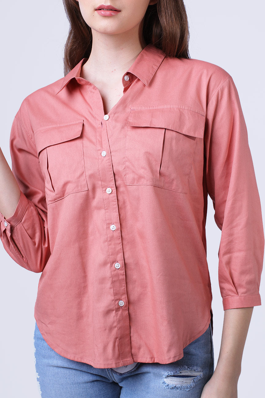 Kemeja Lengan Panjang Gio Rosedawn Pink