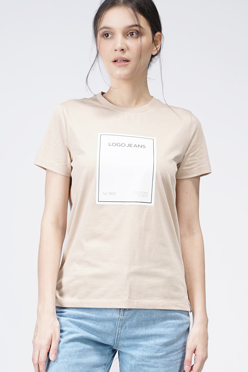 T-Shirt Lengan Pendek Ivanka Cream