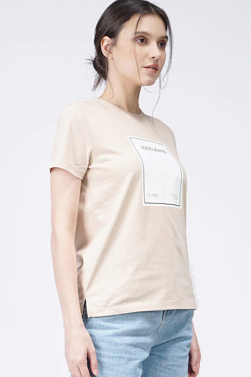 T-Shirt Lengan Pendek Ivanka Cream