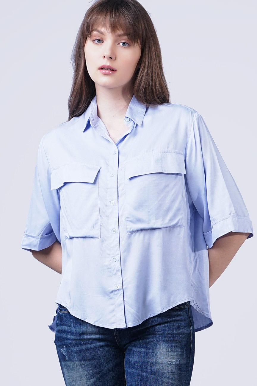 Kemeja Lengan Pendek Jole Lilac