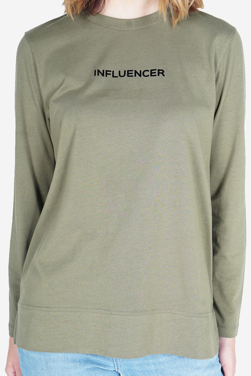 T-Shirt Lengan Panjang Kiana Army