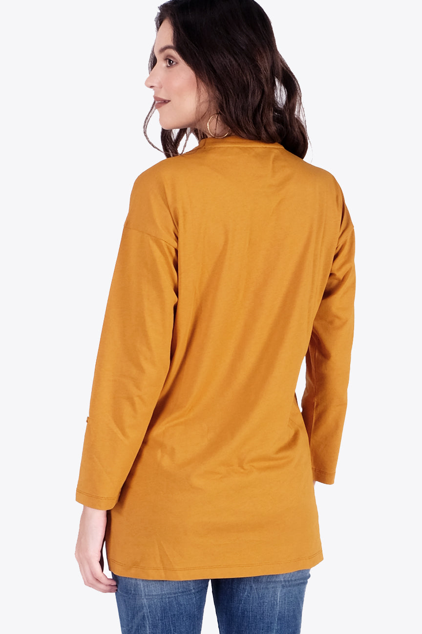 T-Shirt Lengan Panjang Kilmoon Dark Mustard