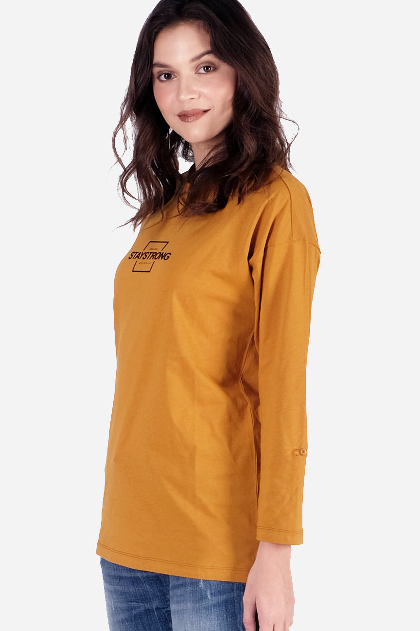 T-Shirt Lengan Panjang Kilmoon Dark Mustard