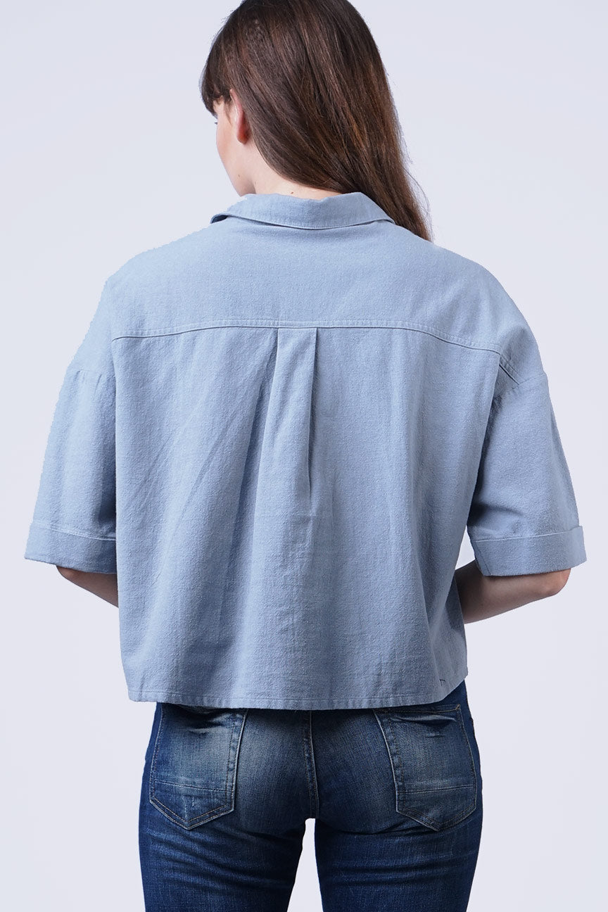 Kemeja Lengan Pendek Nara Light Blue