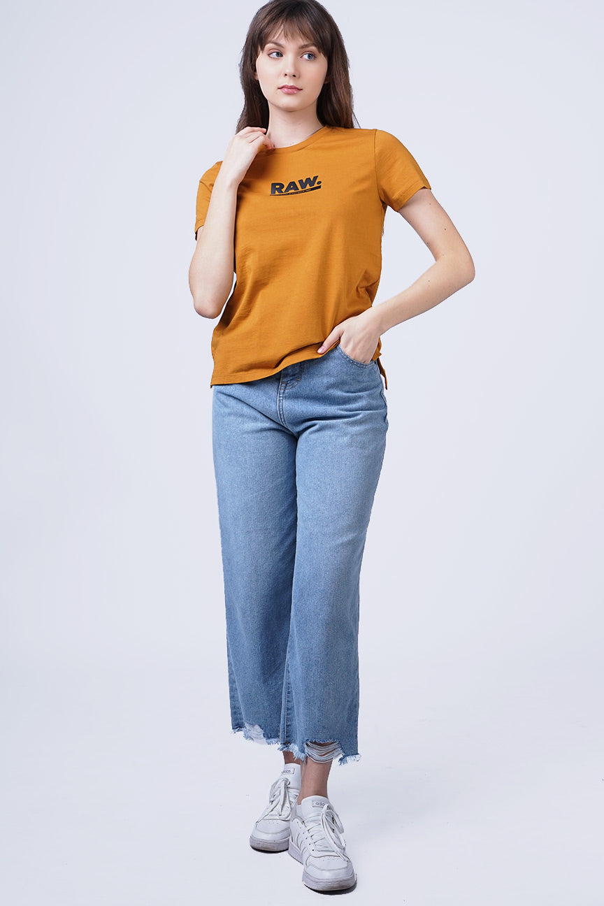 T-Shirt Lengan Pendek Olivia Dark Mustard
