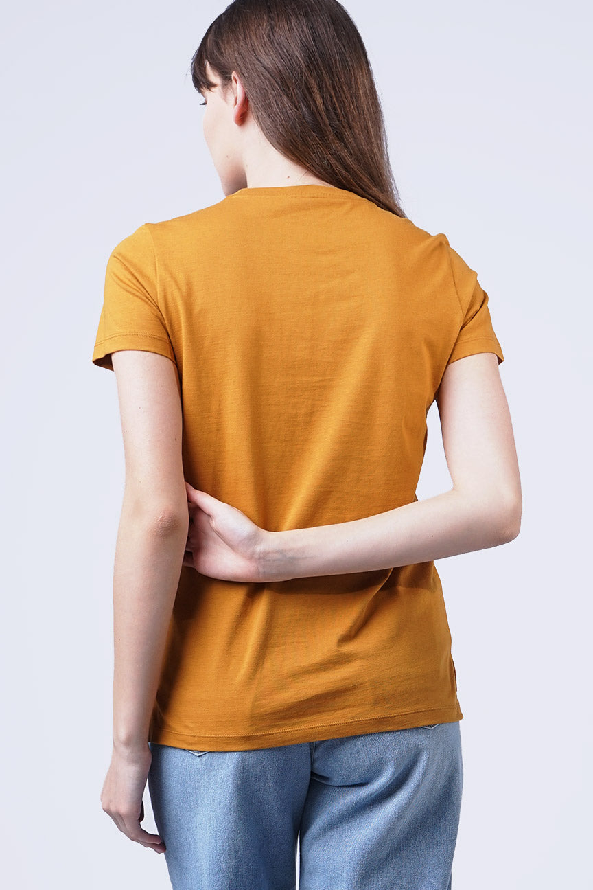T-Shirt Lengan Pendek Olivia Dark Mustard