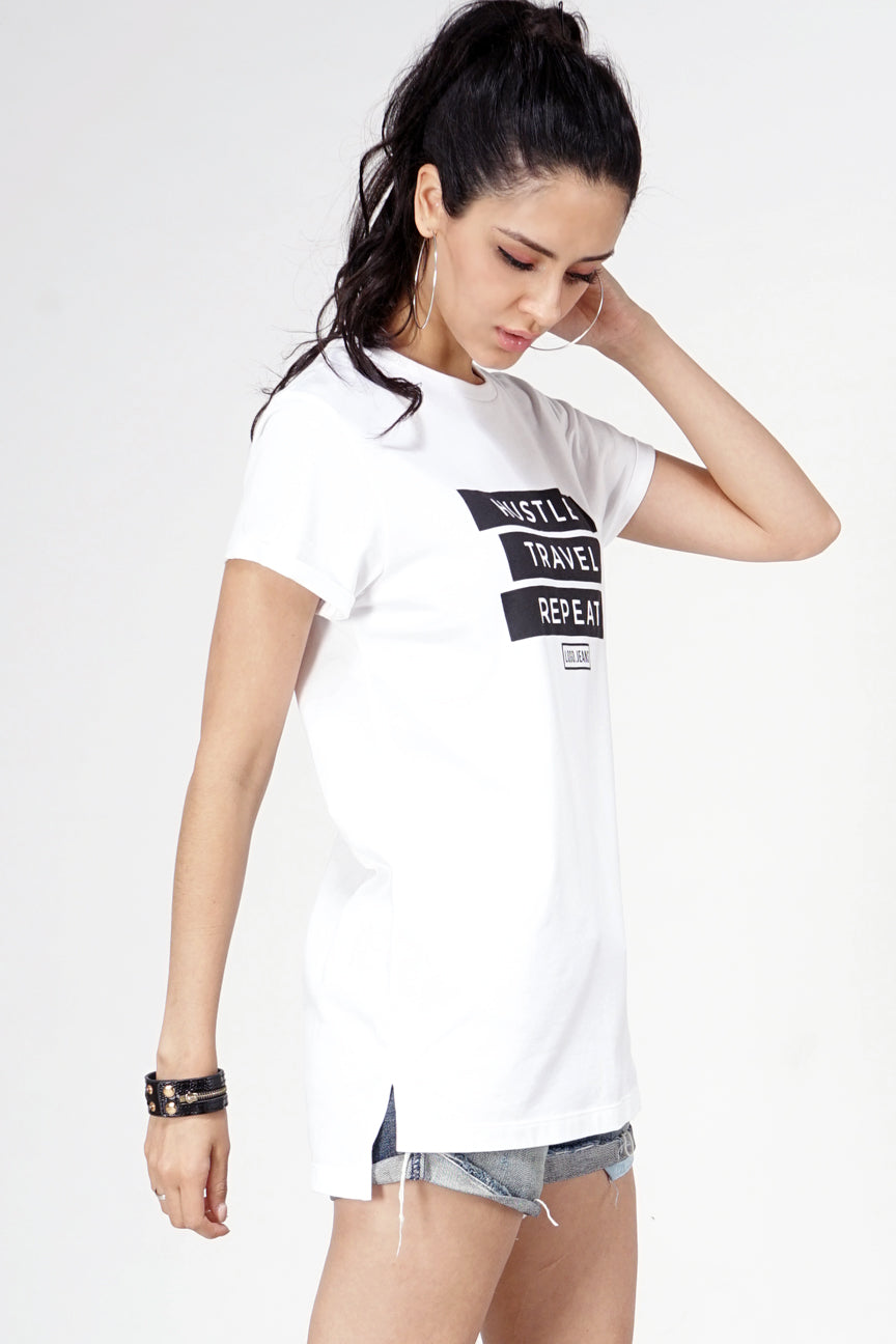 T-Shirt Lengan Pendek Helena Offwhite