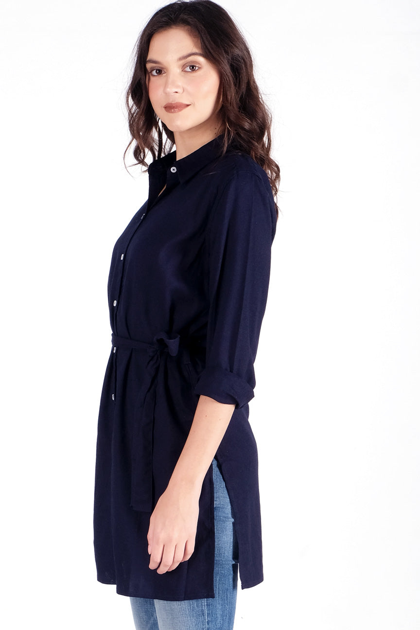 Kemeja Lengan Panjang Axel Dark Navy