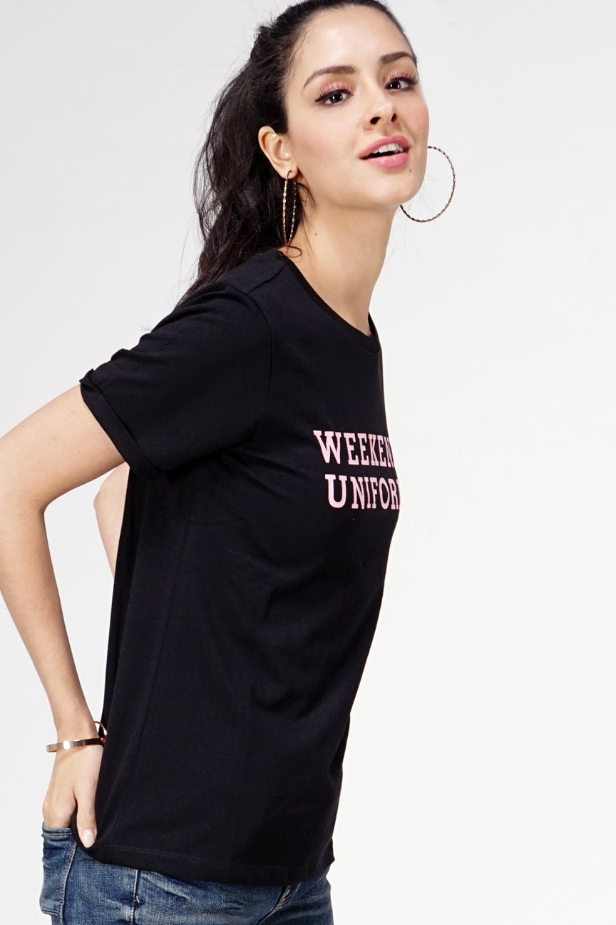 T-Shirt Lengan Pendek Lilla Black