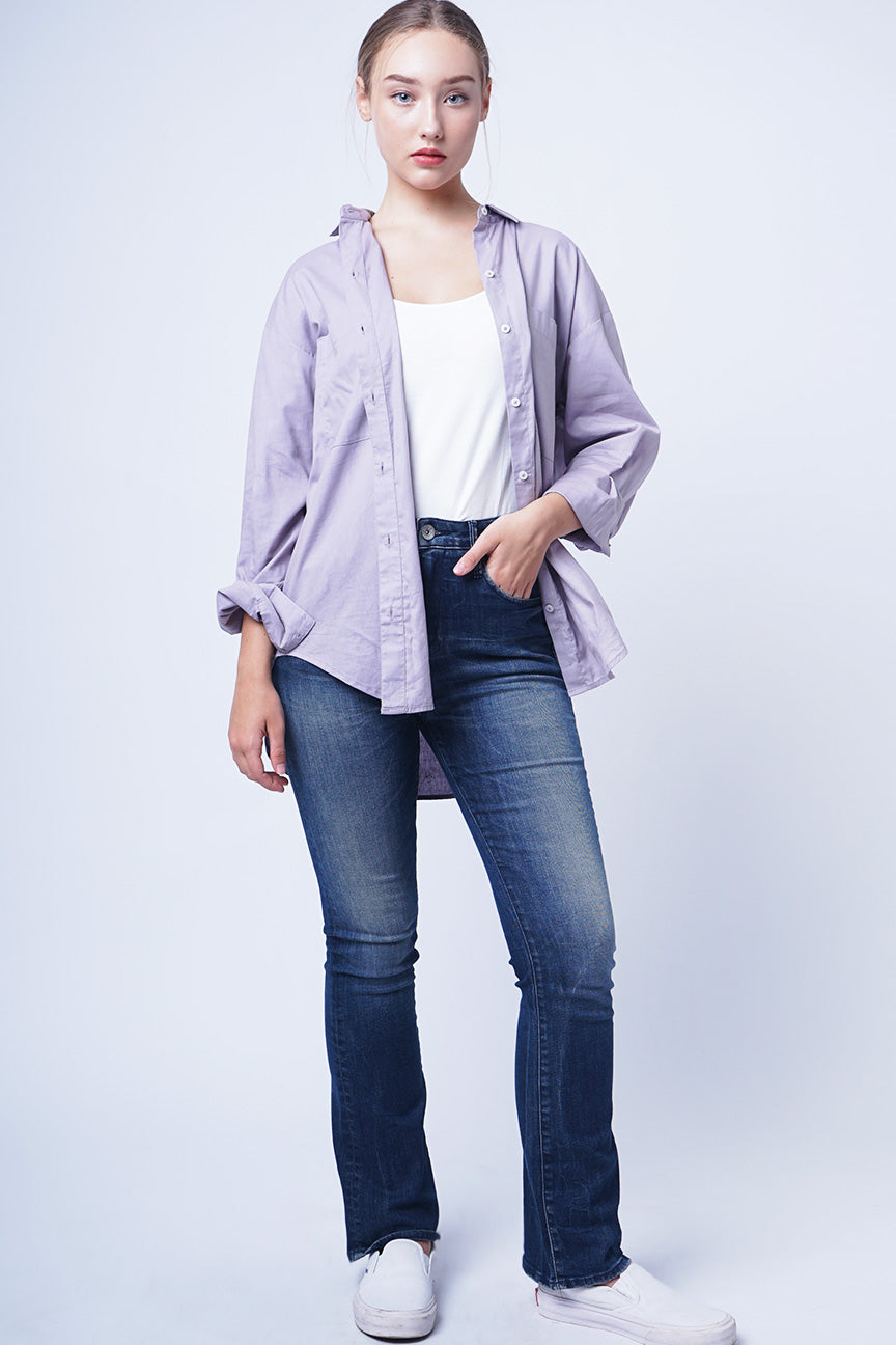 Kemeja Lengan Panjang Tasha Lilac