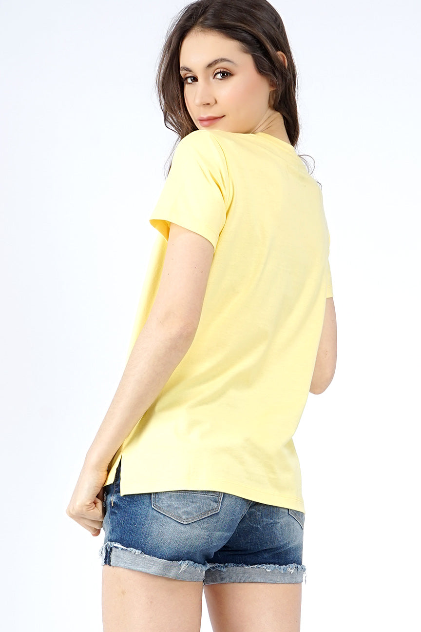 T-Shirt Lengan Pendek Vein Yellow