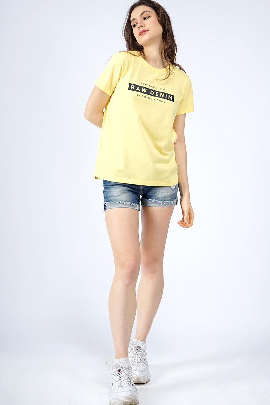 T-Shirt Lengan Pendek Vein Yellow