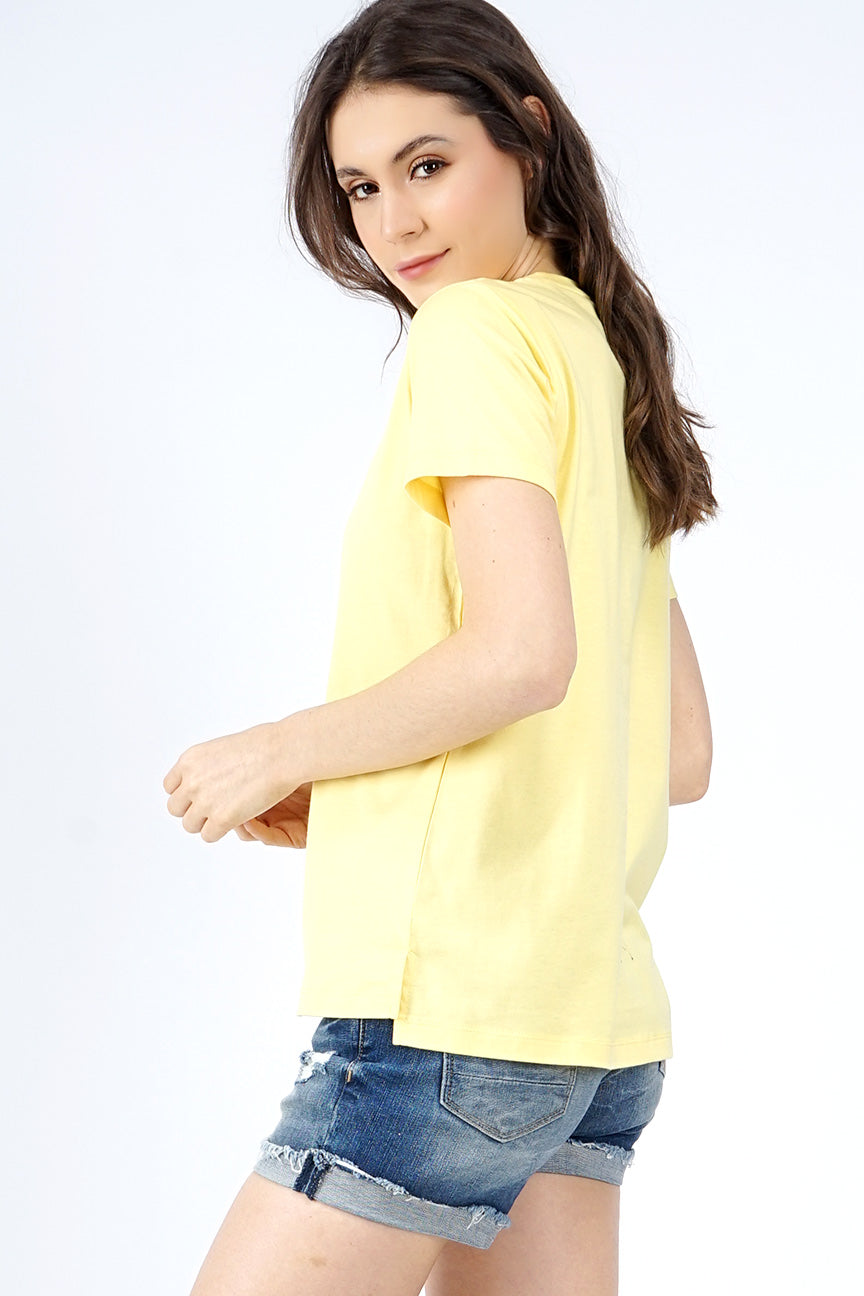 T-Shirt Lengan Pendek Vein Yellow