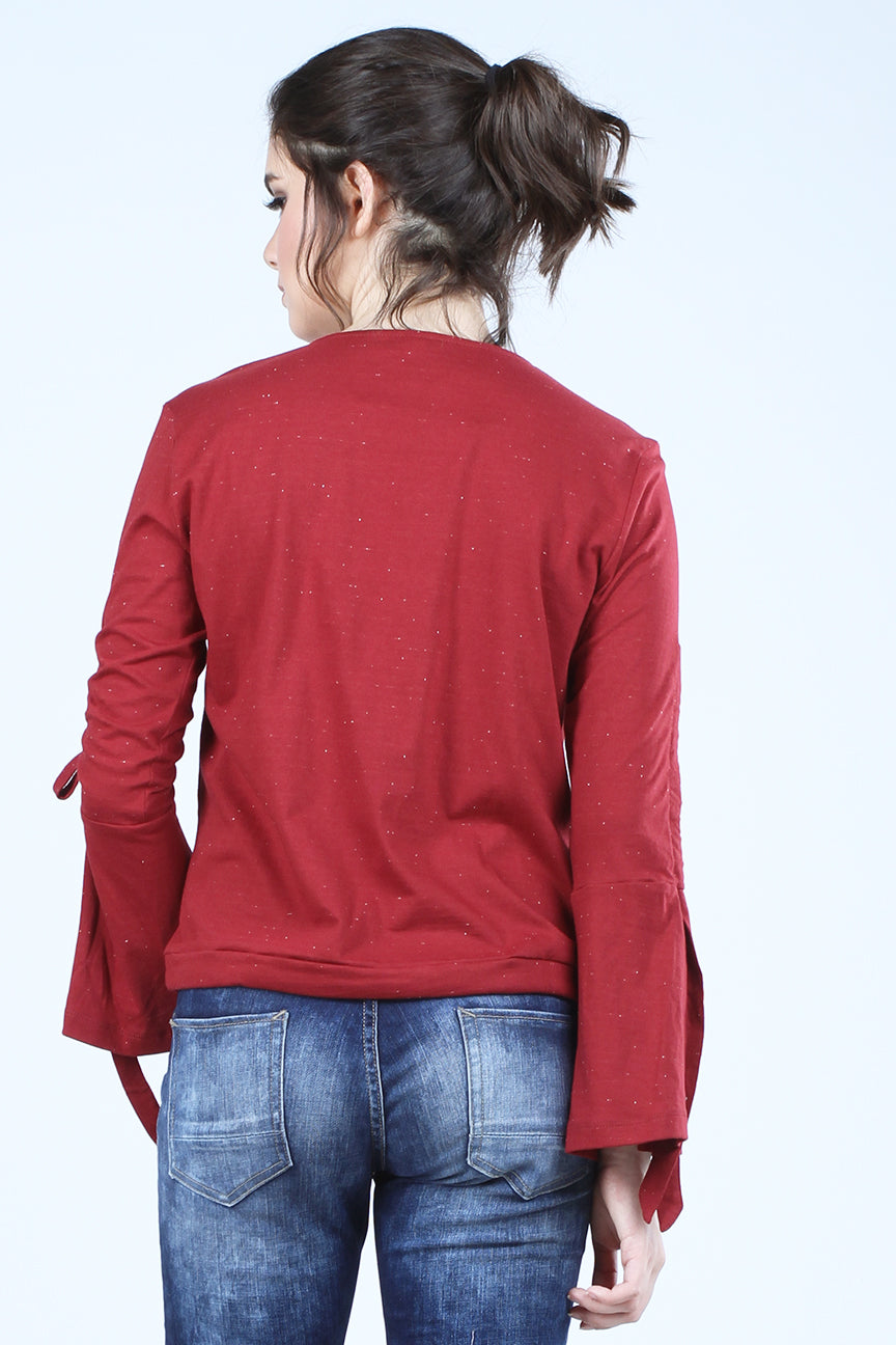 T-Shirt Lengan Panjang Kaia Maroon