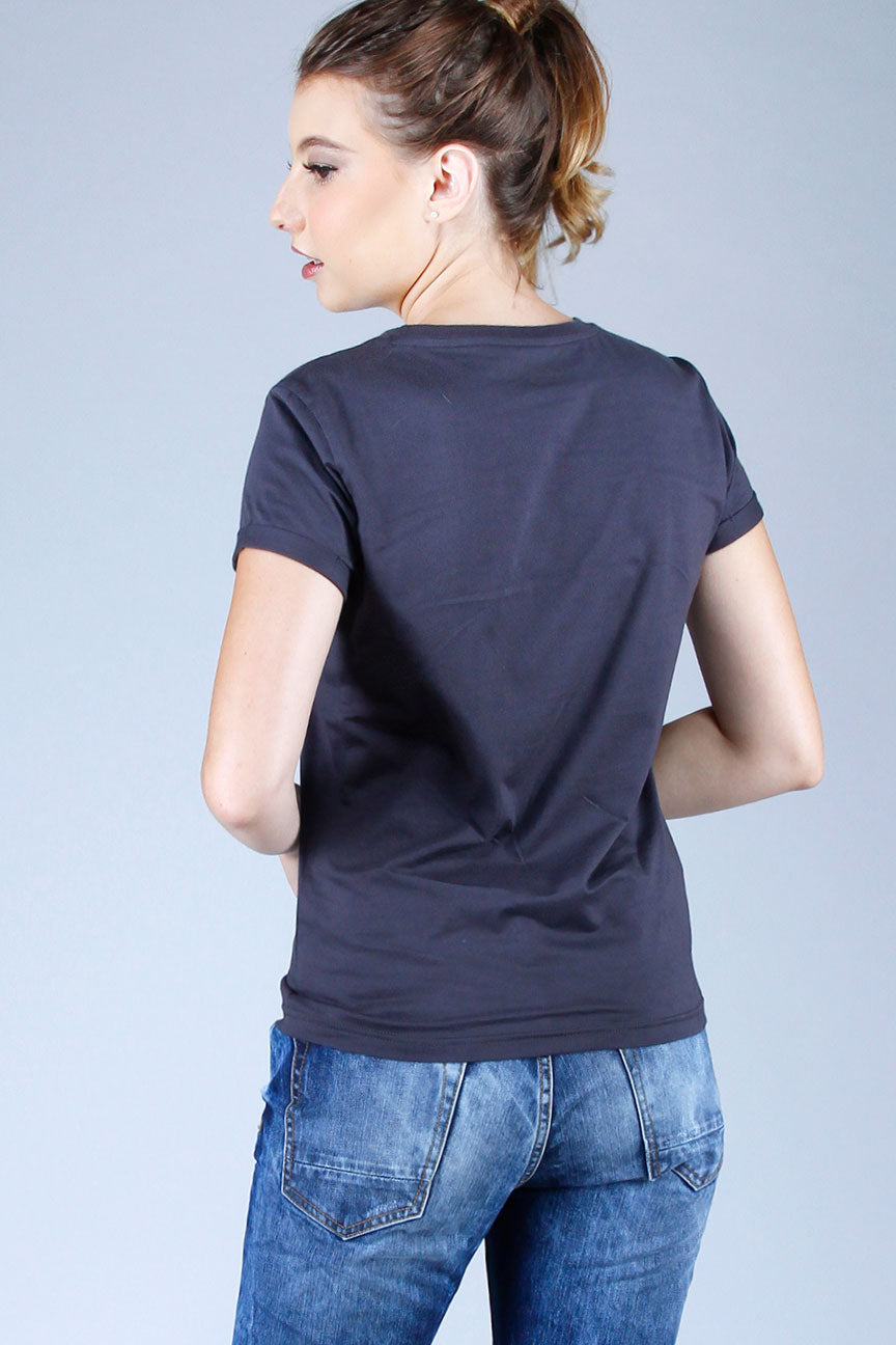 T-Shirt Lengan Pendek Queva Dark Grey