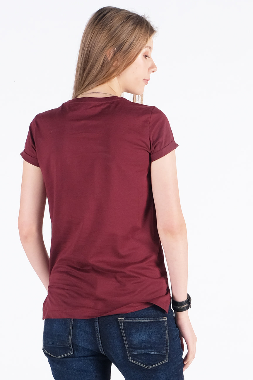 T-Shirt Lengan Pendek Manhattan Maroon