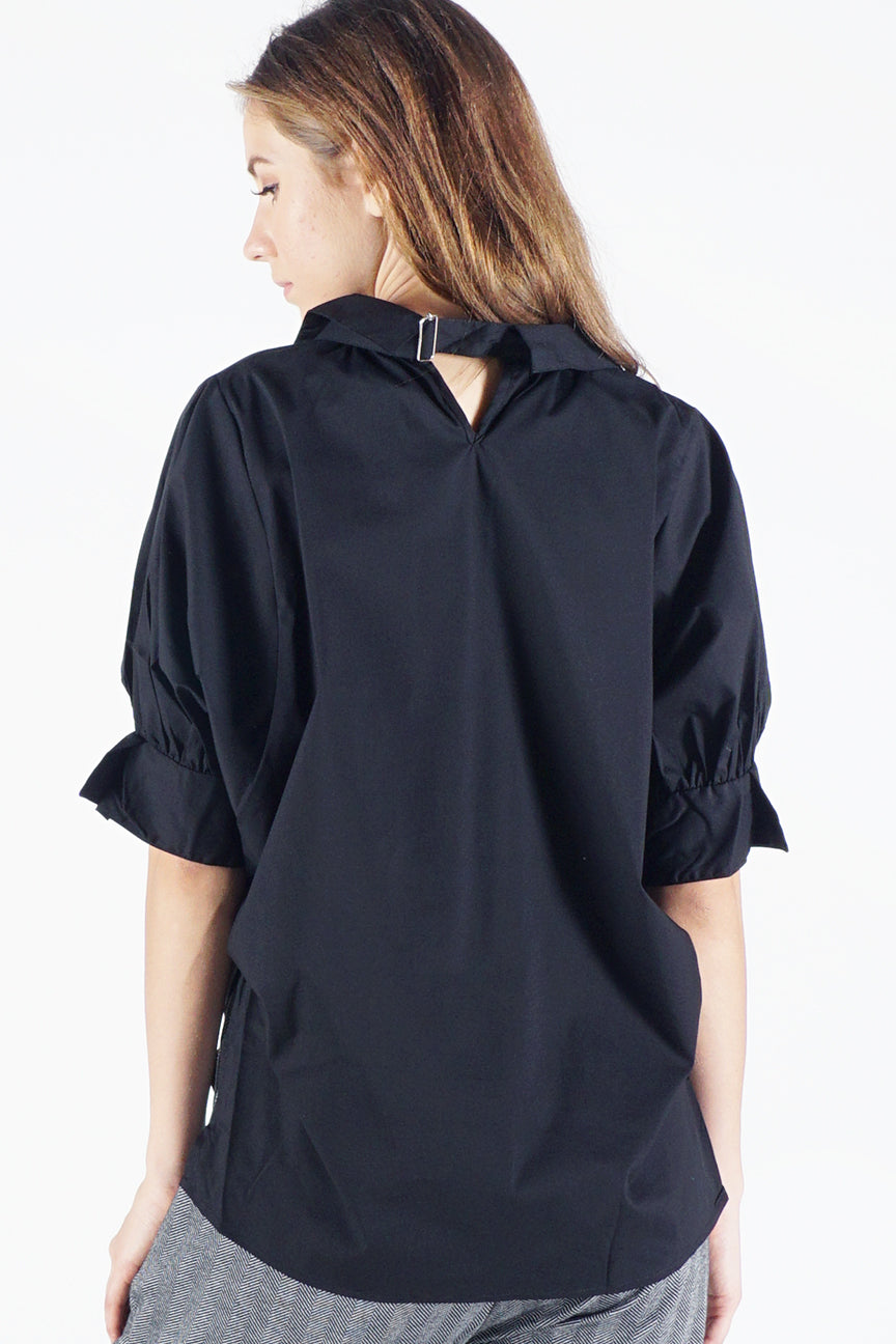 Kemeja Lengan Panjang Charcoal Black