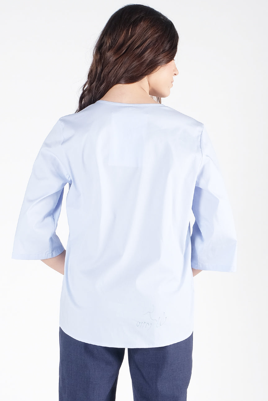 Kemeja Lengan Panjang Vierie Baby Blue