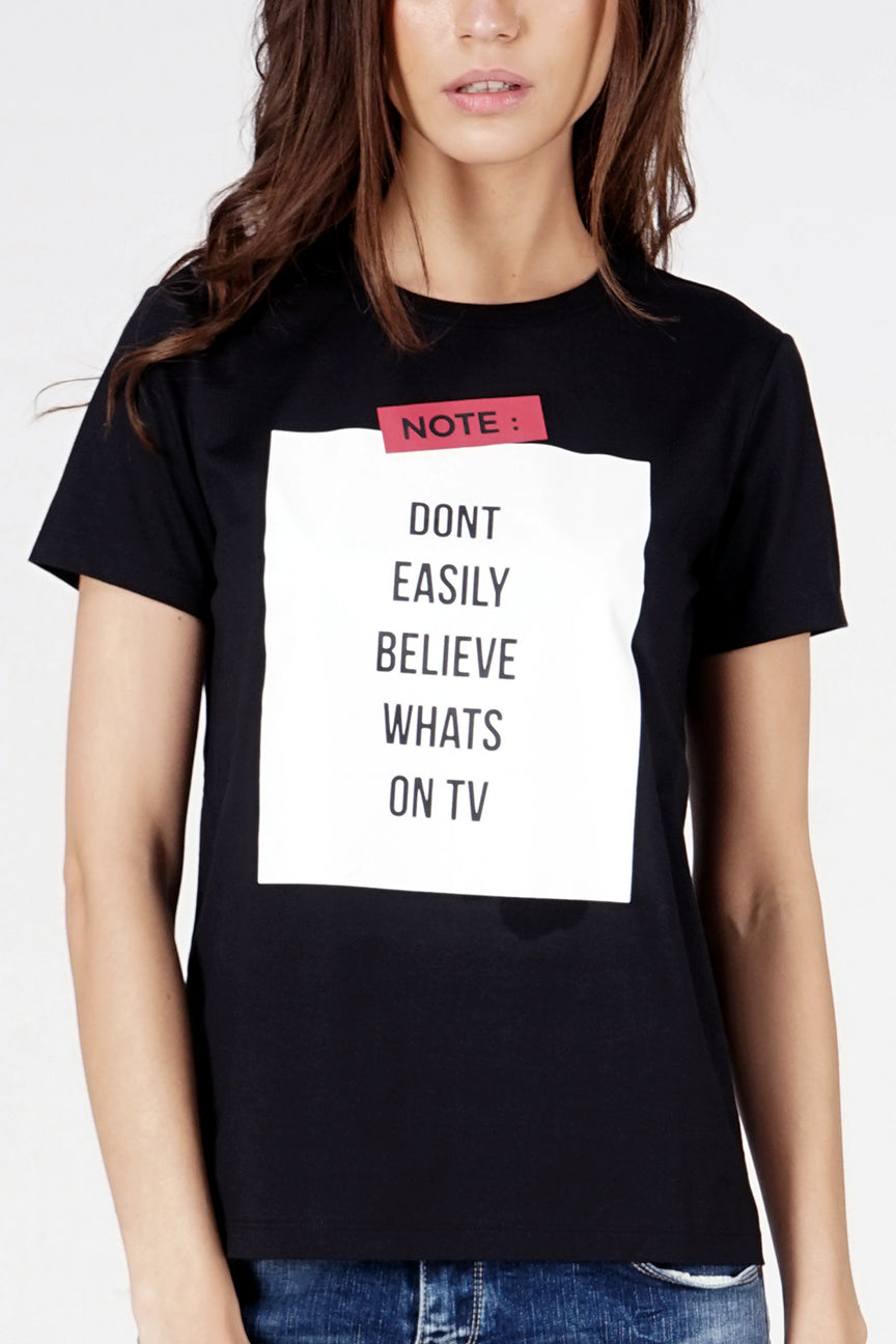 T-Shirt Lengan Pendek Note Black